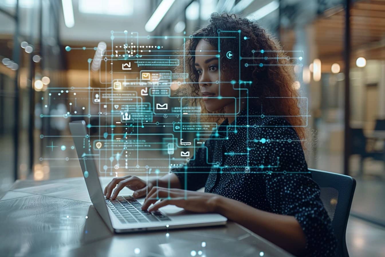 Un graphique montrant le processus automatisé de prise de contact sur LinkedIn, illustrant l'envoi de messages personnalisés et ciblés à des prospects potentiels.
