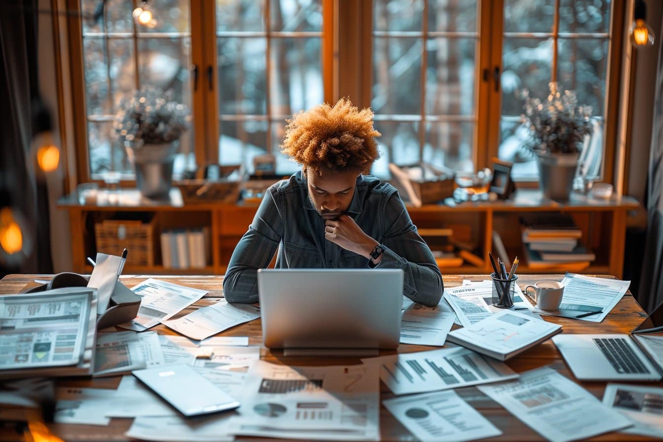 Image d'un homme travaillant sur son bureau