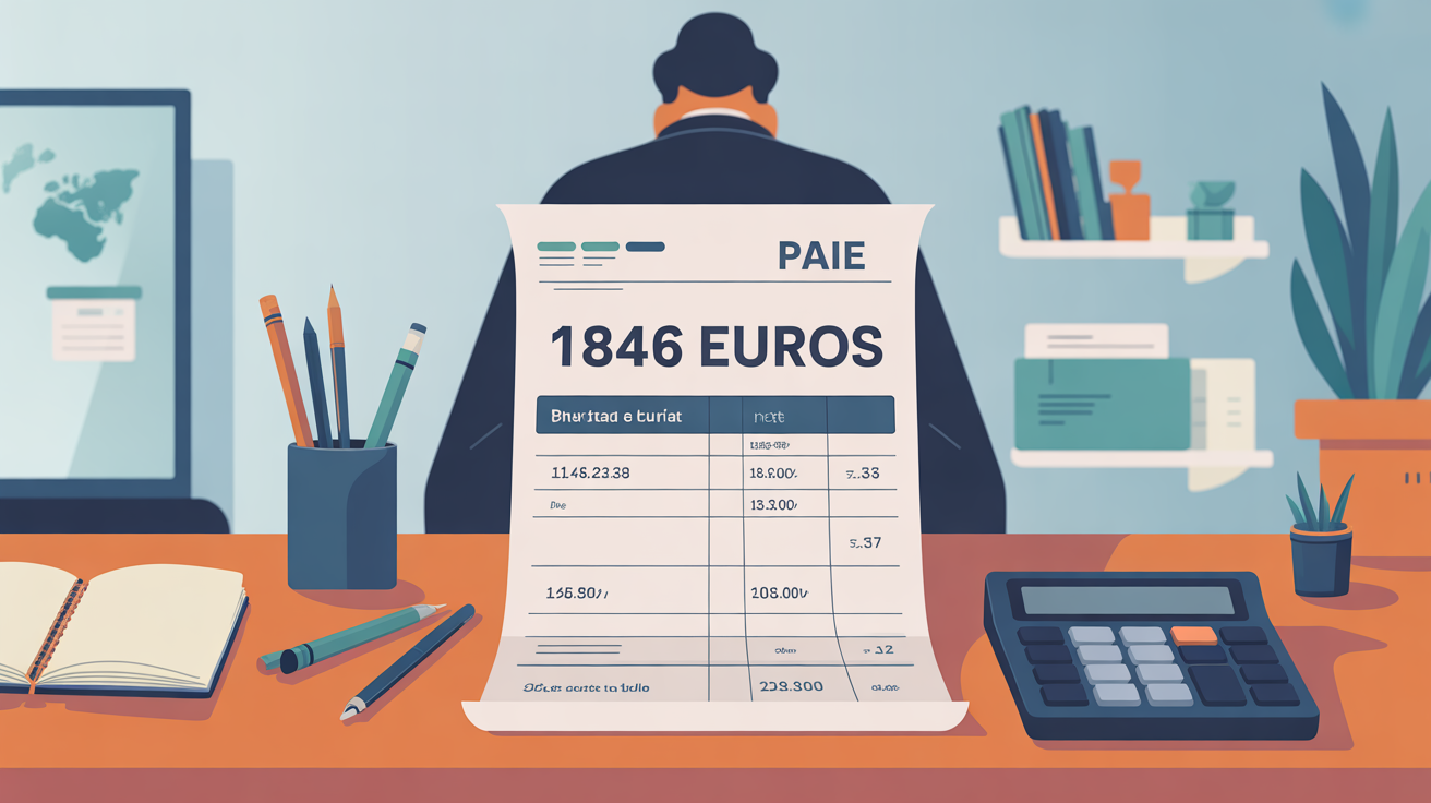 illustration fiche de paie 1846 brut en net moderne