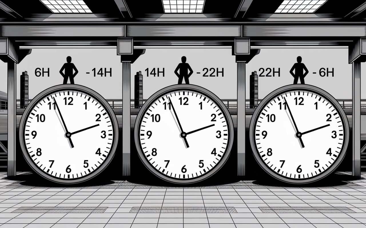 Trois equipes sur segments horaires 3x8 en usine