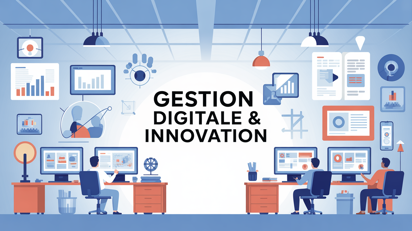 Vue d'un bureau moderne gestion digitale et innovation