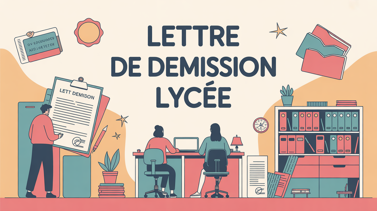 bureau administratif avec lettre de démission lycée
