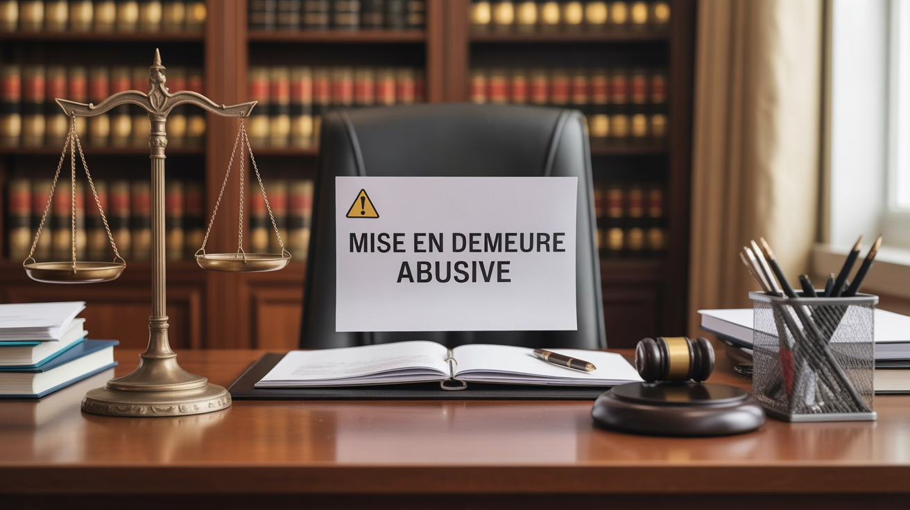 Lettre mise en demeure abusive sur bureau balance justice