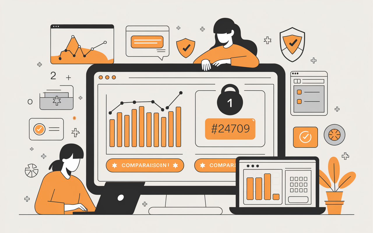 Graphiques gestion sécurisée outils comparatifs