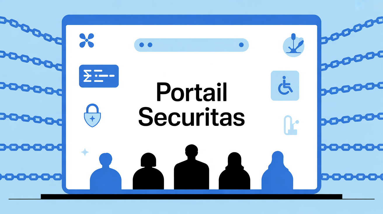 Portail Securitas sur ecran avec symbole securite