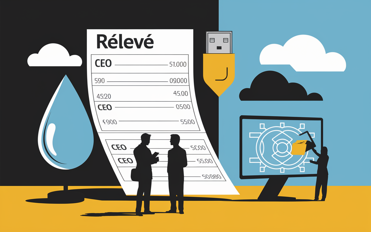 Tableau relevé bancaire prelevement CEO Veolia eau