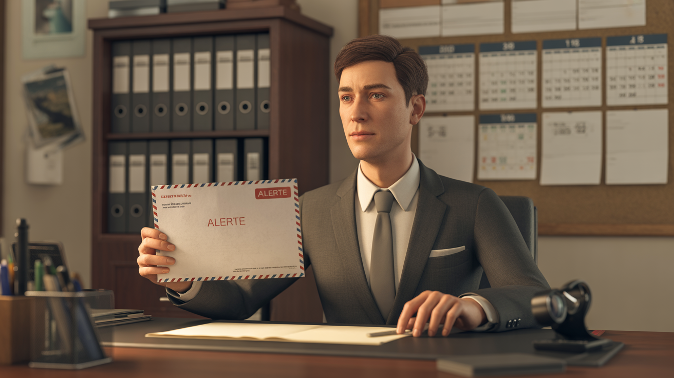 Personnage lettre recommandée mise en demeure abusive vigilance