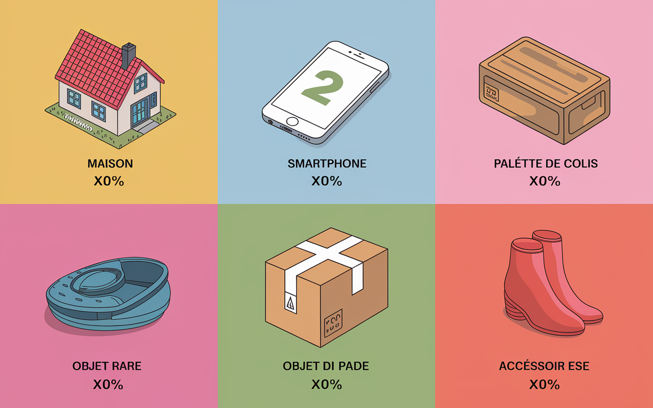 Tableau infographique secteurs achat revente 2025, objets et marges