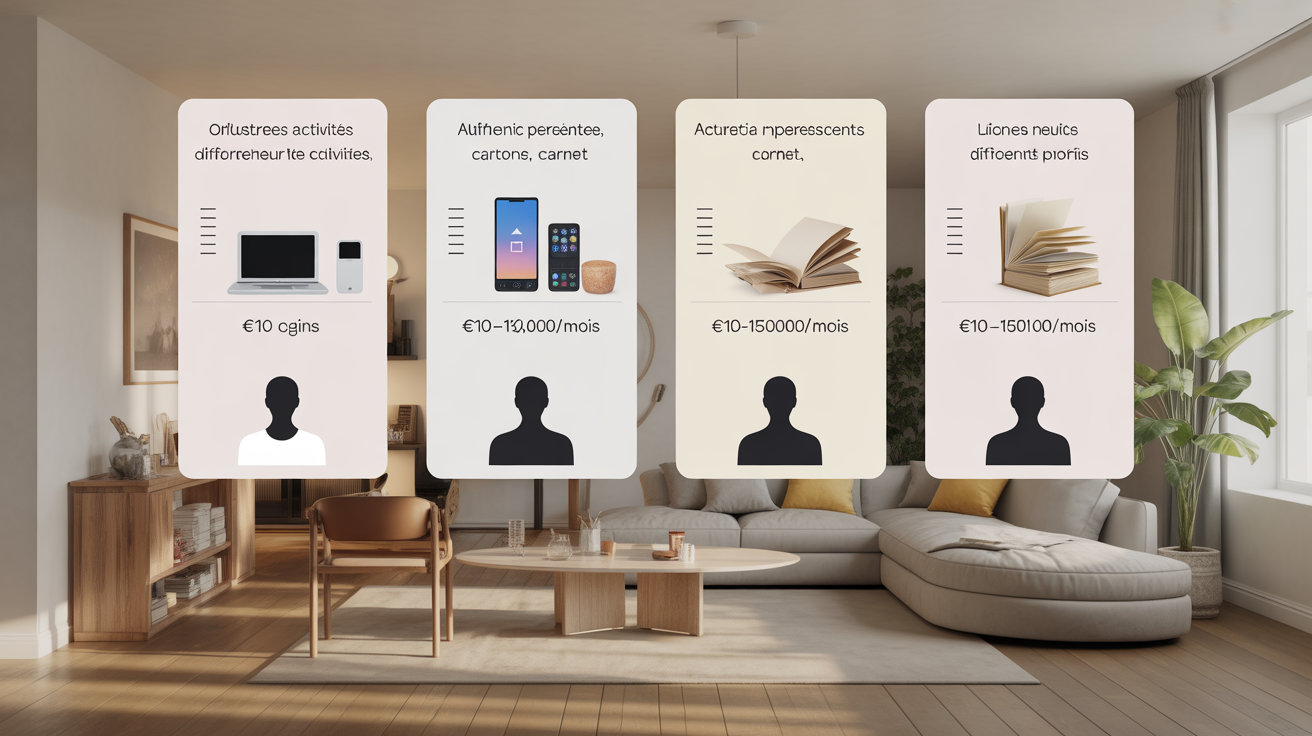 Différentes façons gagner argent à la maison tableau comparatif