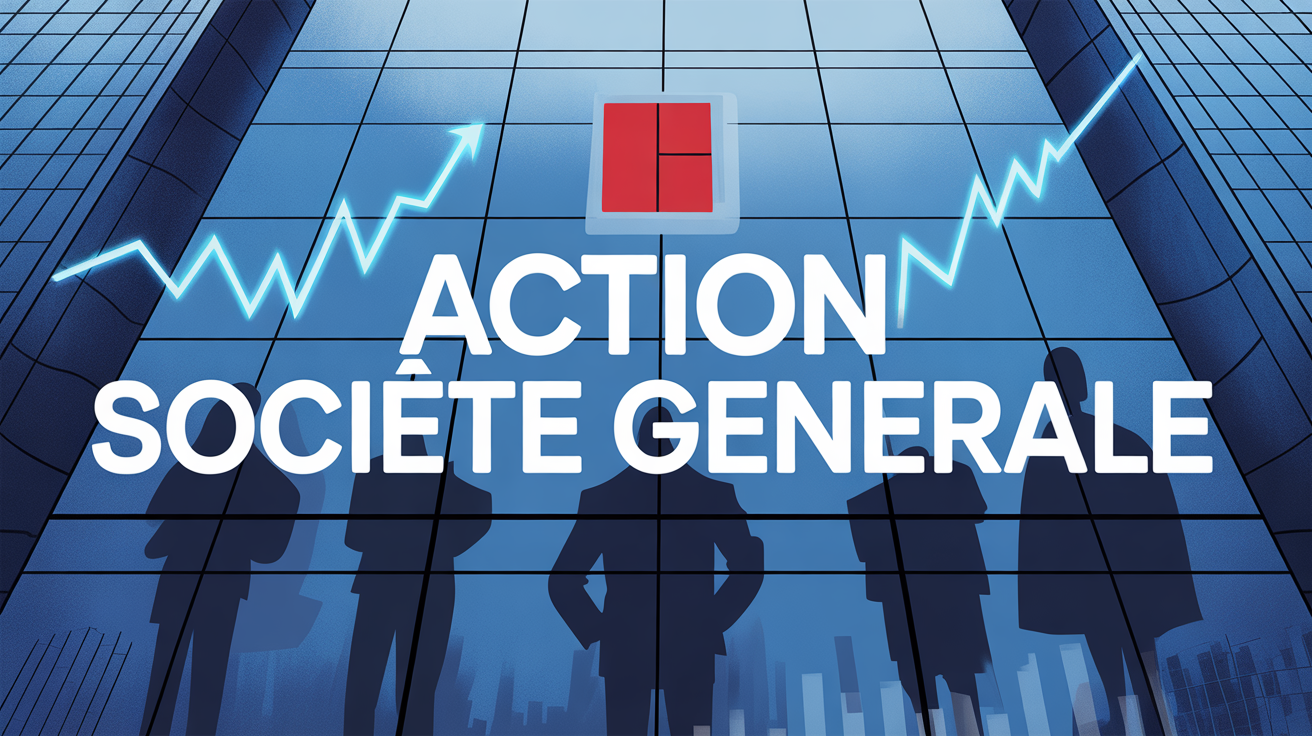 Illustration banque graphique hausse action Société Générale