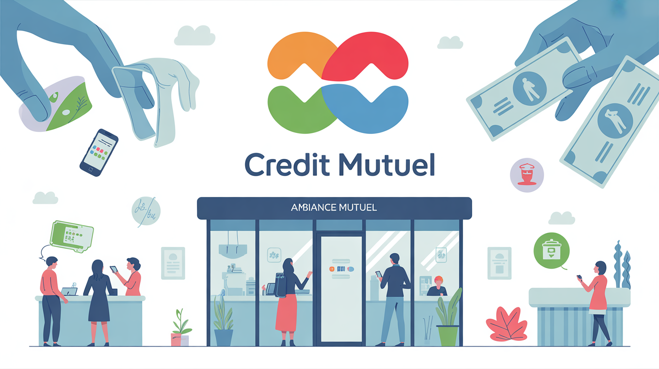 Credit Mutuel agence locale moderne smartphone
