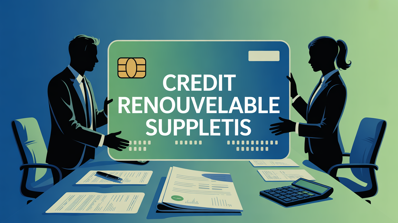 Credit renouvelable Suppletis carte et calculatrice sur bureau