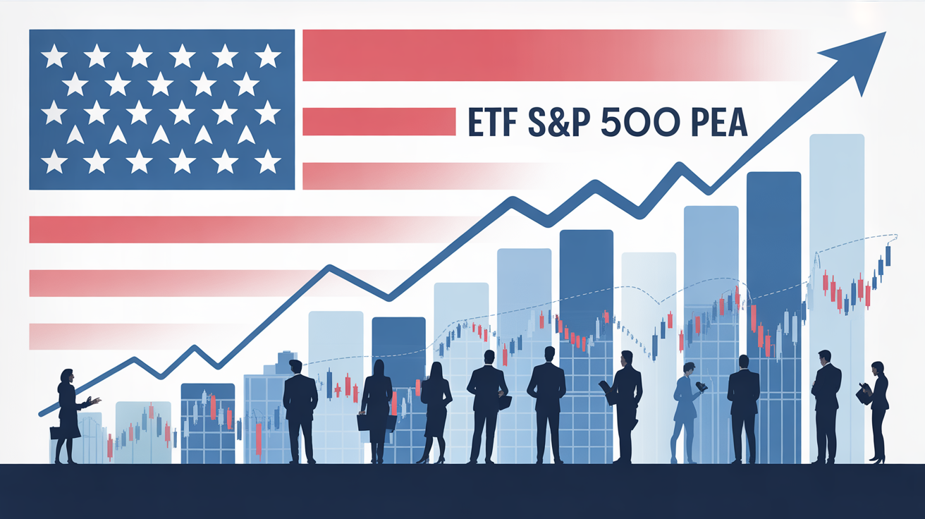 ETF S&P 500 PEA graphique ascendant drapeau US