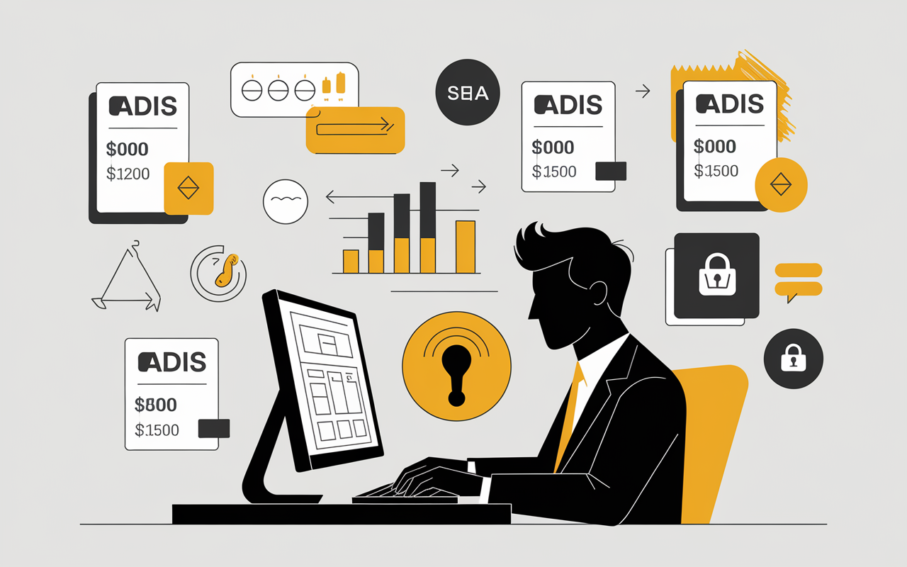 Tableau de bord, relevé bancaire, symbole prelevement ADIS
