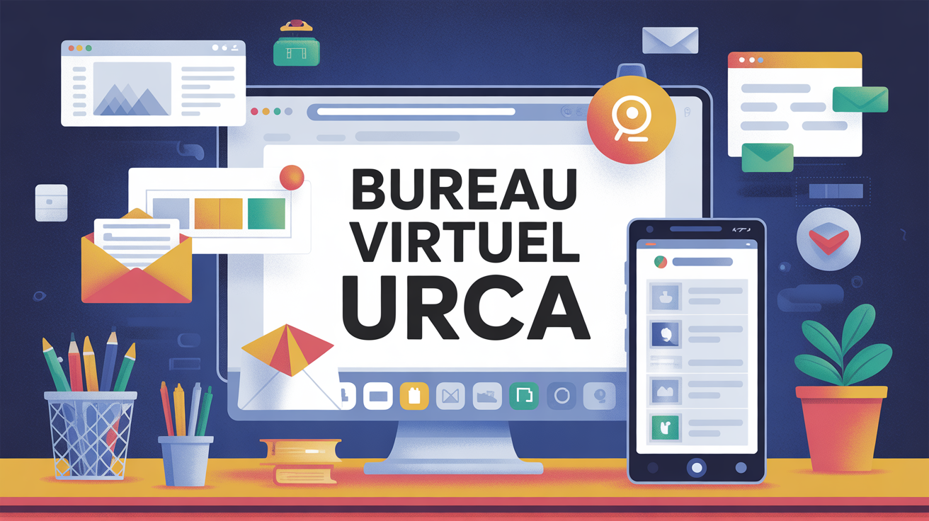 Illustration bureau virtuel URCA sur ecran ordinateur smartphone