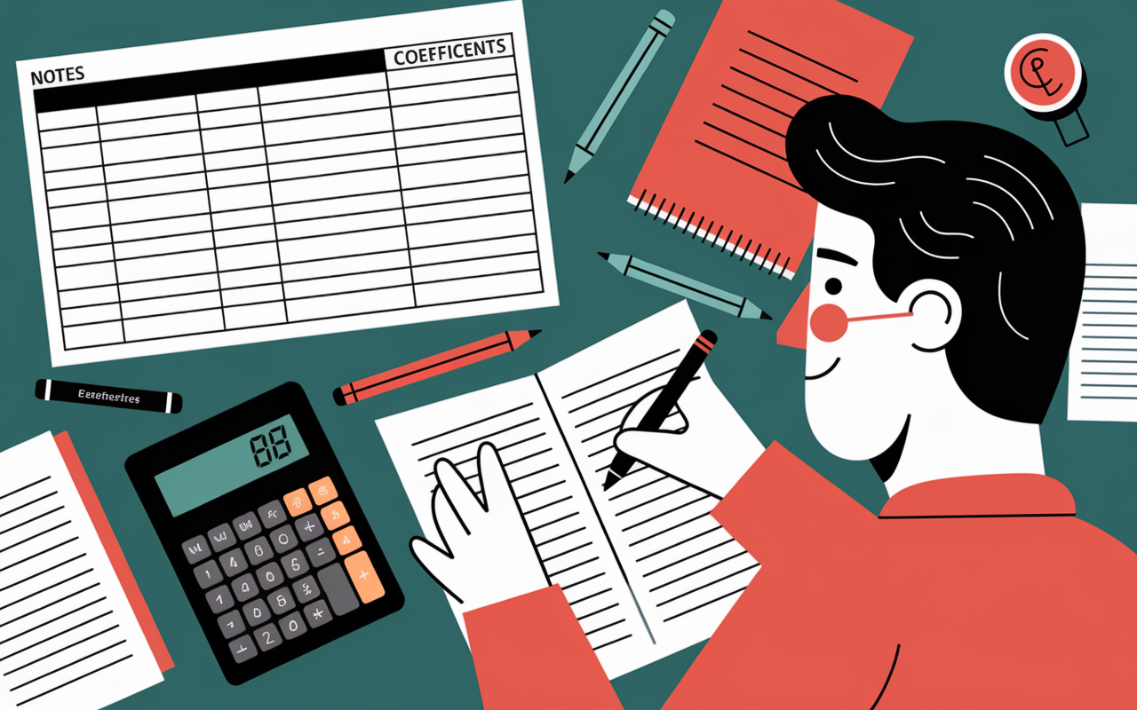 tableau notes coefficients calcul moyenne