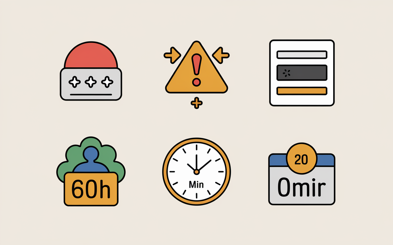 Icônes aide mot de passe erreur Cyclades