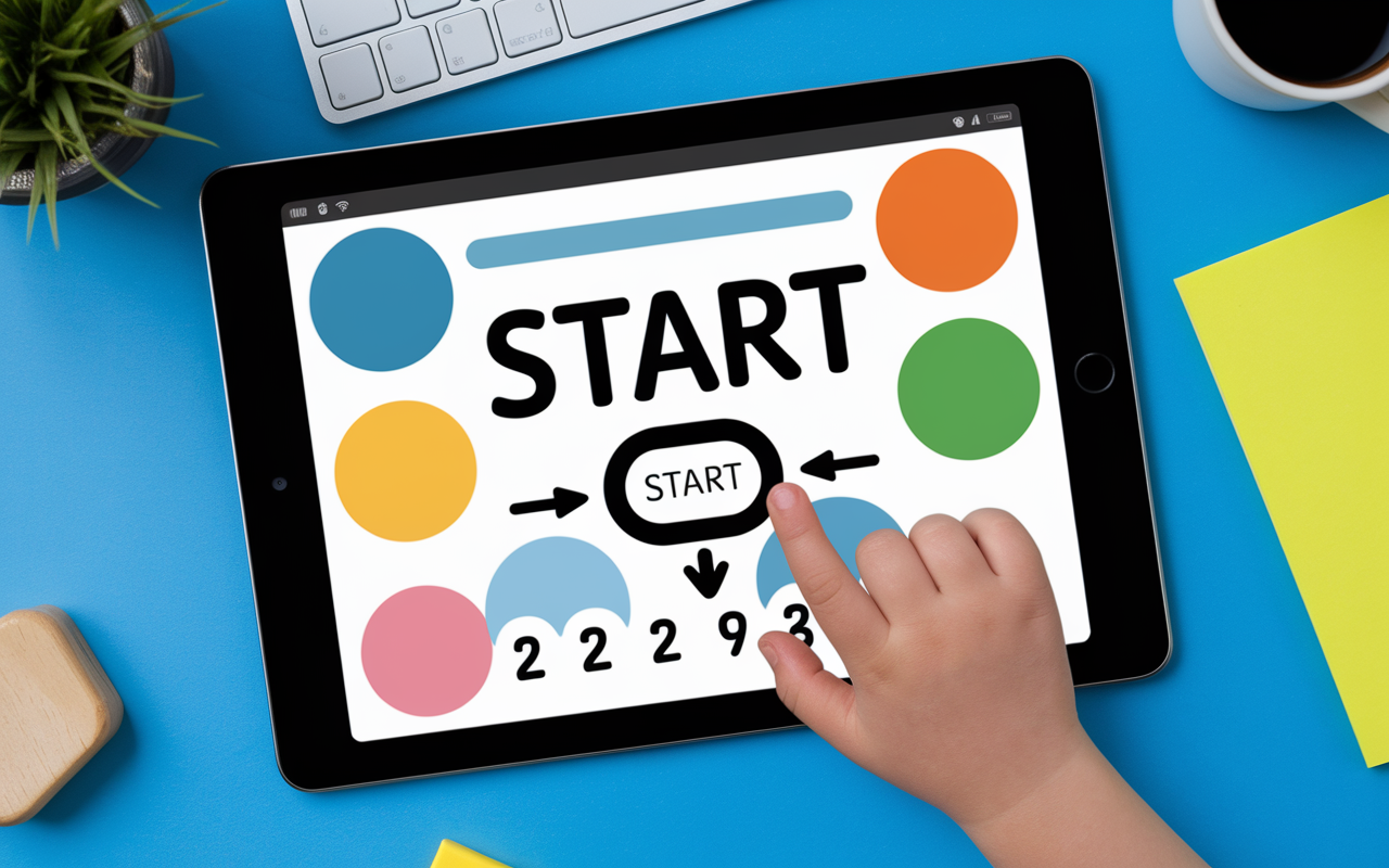 Tablette main enfant debute bouncy balls bruit classe