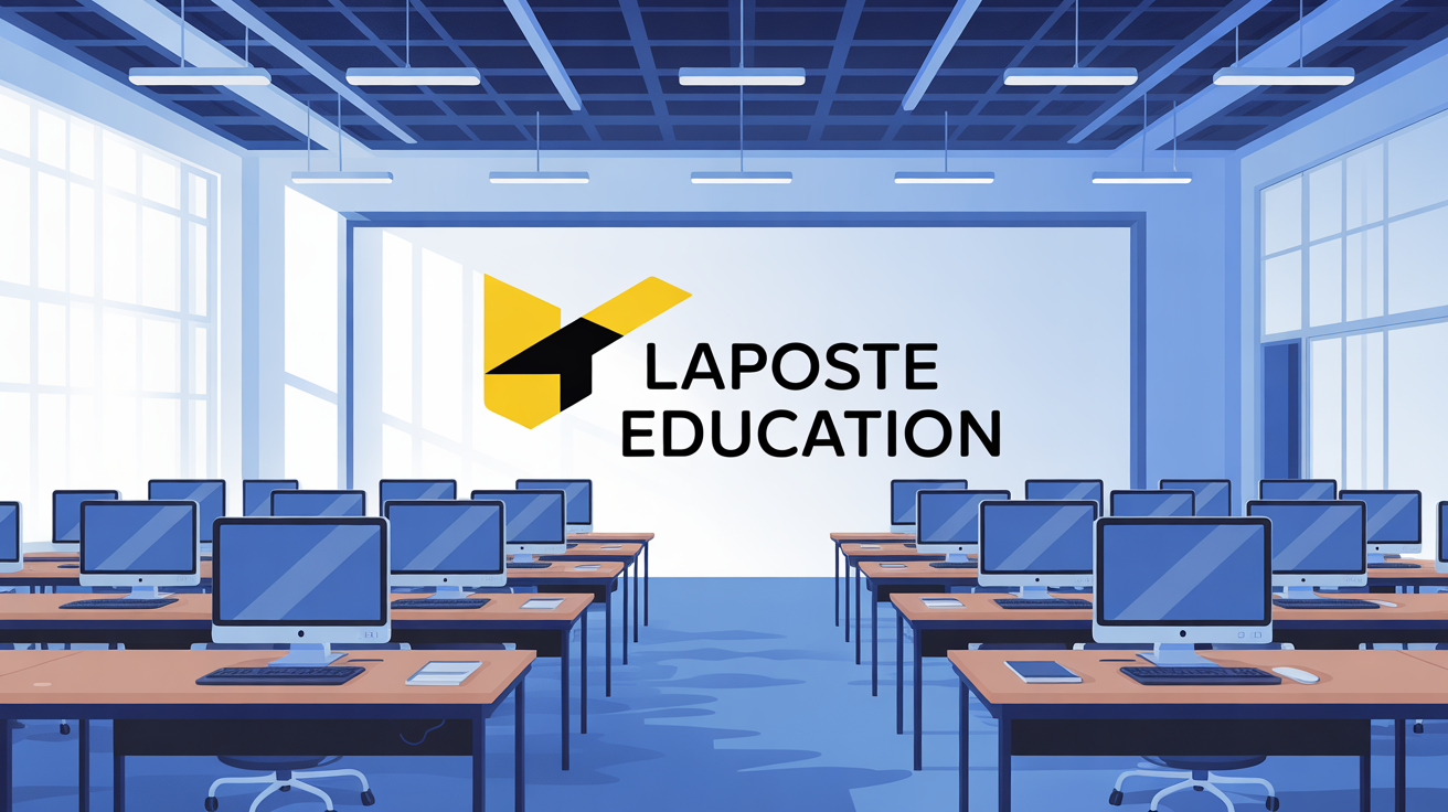 Illustration salle scolaire moderne Laposte Education