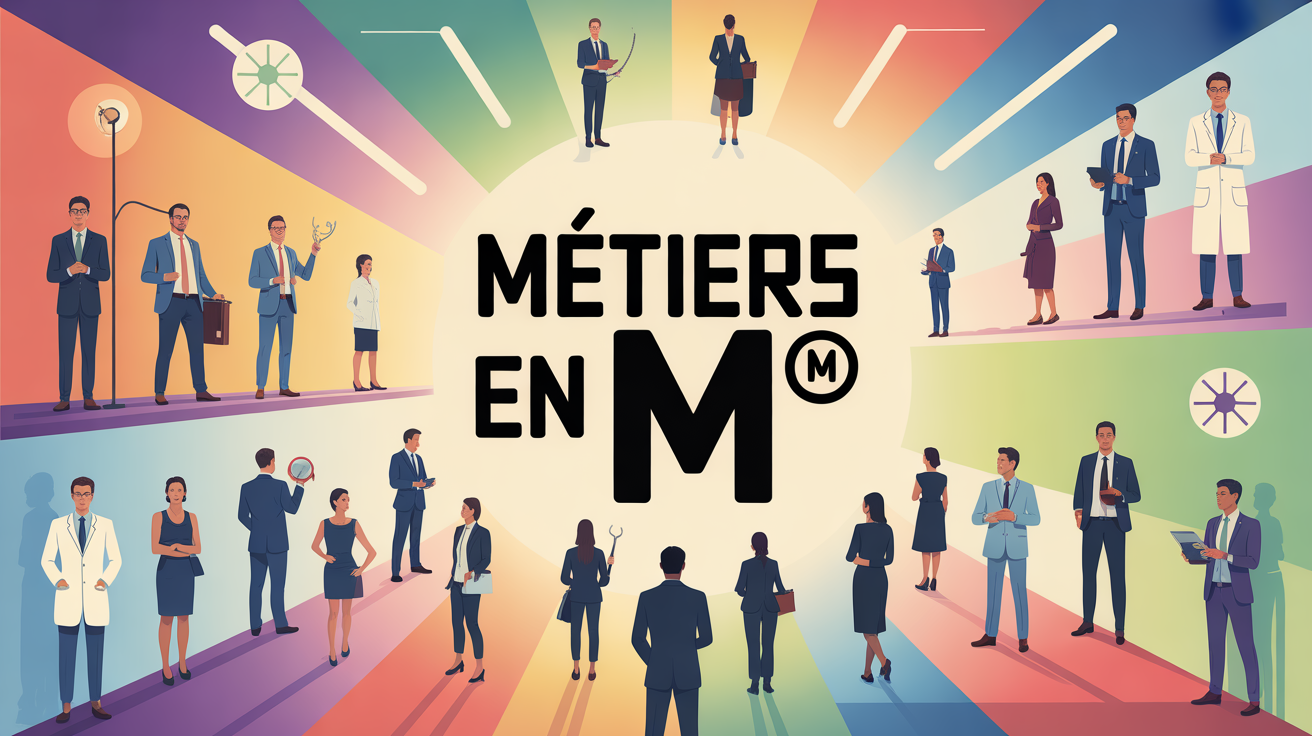 illustration metiers en m vue d'ensemble