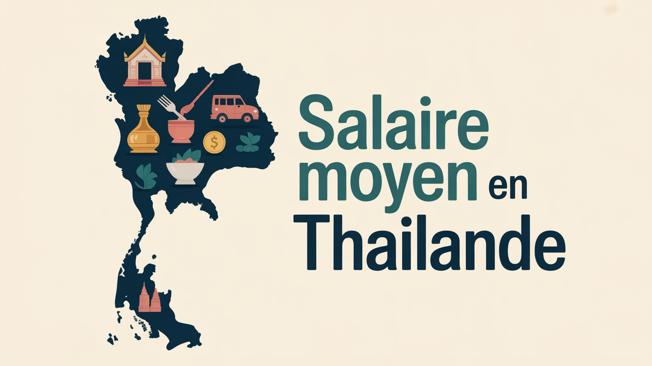 salaire moyen en Thailande illustration carte