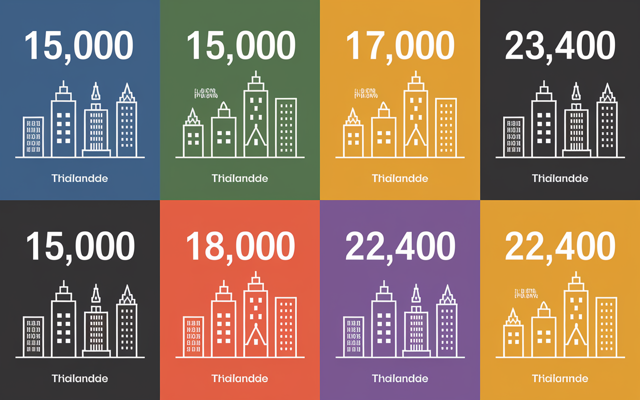 salaire moyen en Thailande comparatif ville