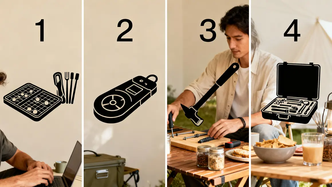 tableau objets cadeaux originaux pour profil silhouettes stylisées