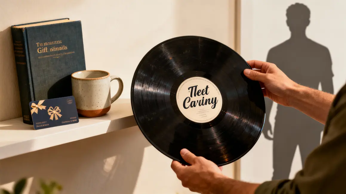 mains tendent vinyle sur mesure devant cadeaux classiques