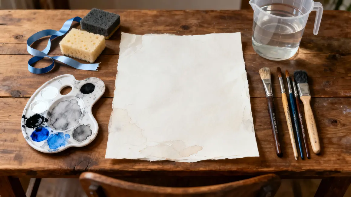 outils gouache table pour pleine lune