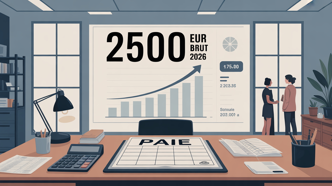 2500 brut en net fiche de paie moderne