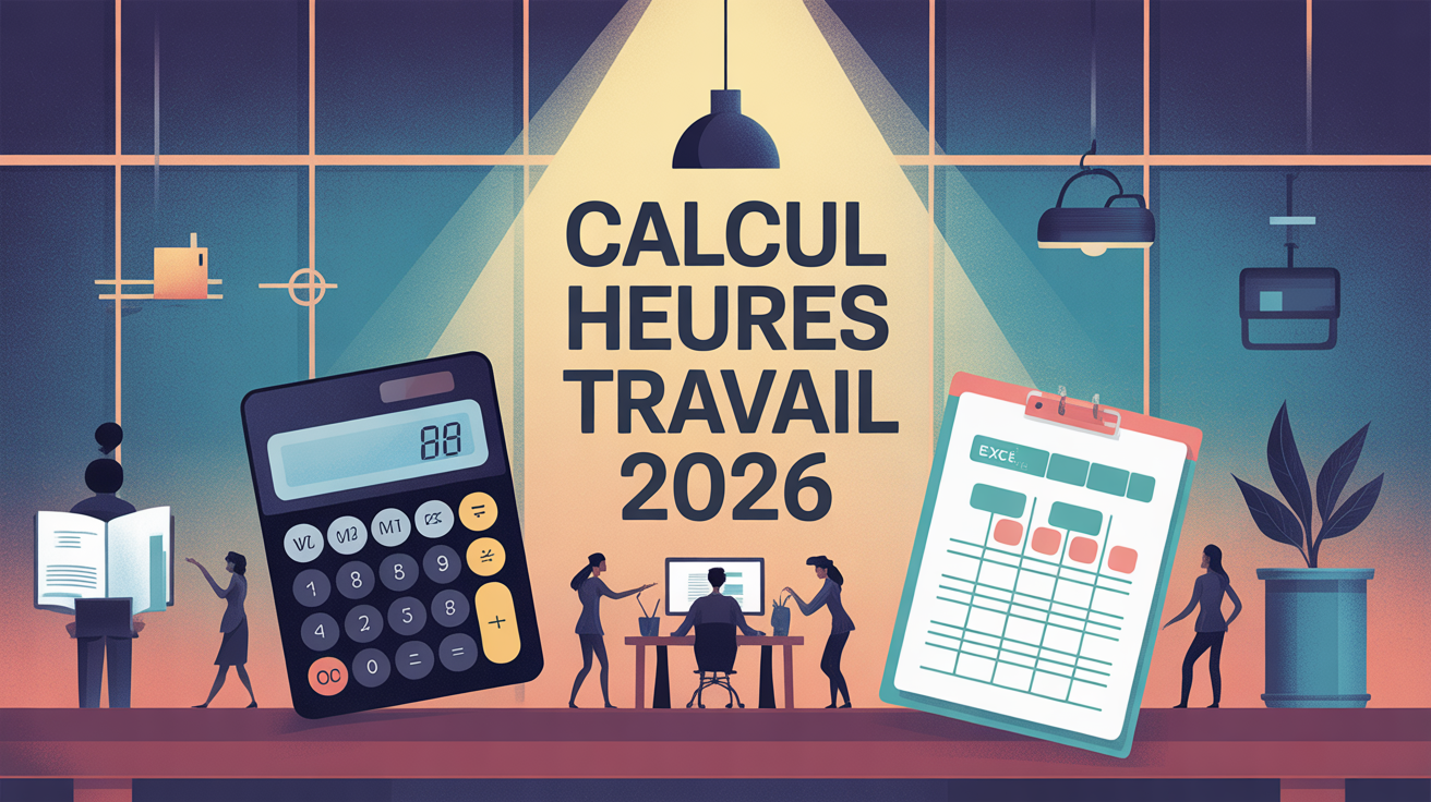 Calcul heure de travail 2026 calculette tablette excel