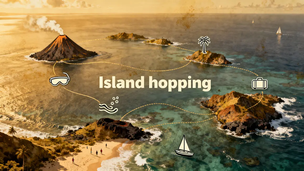 Carte Island hopping Hawaii îles trajets