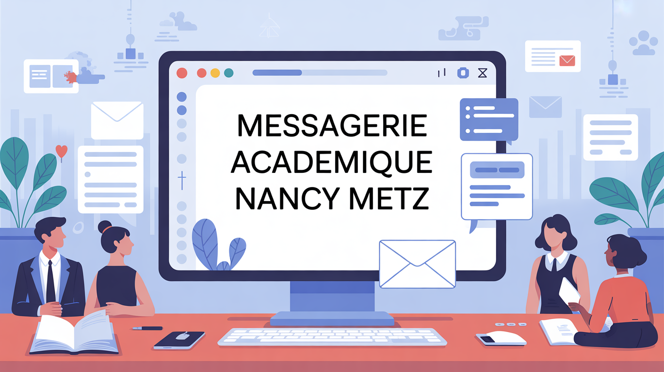 interface messagerie académique nancy metz sur ordinateur