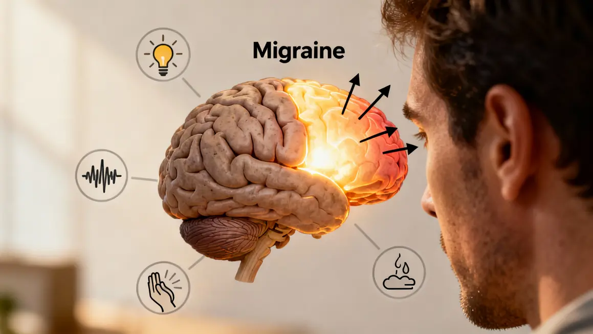 schema migraine cerveau sensoriels