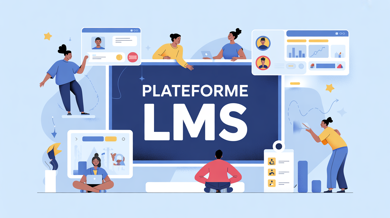 skool plateforme lms illustration moderne