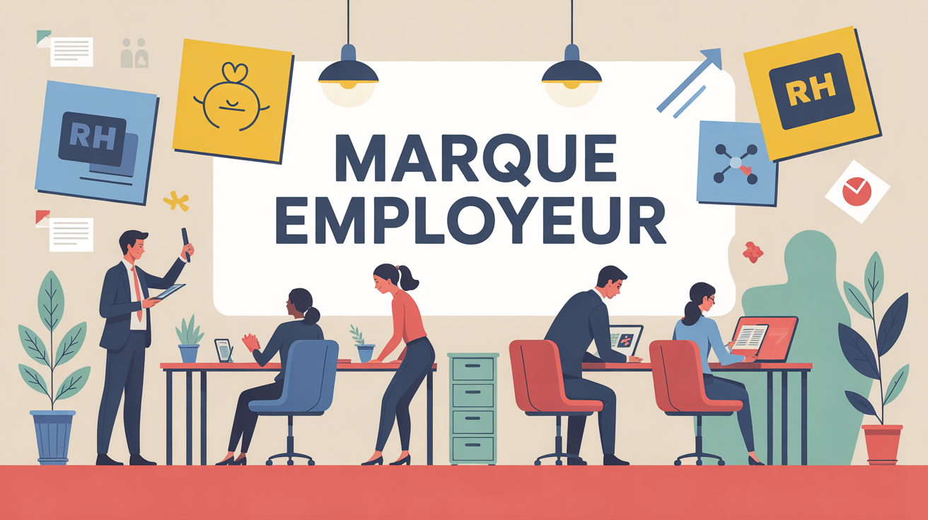 Conseil marque employeur illustration bureau PME moderne