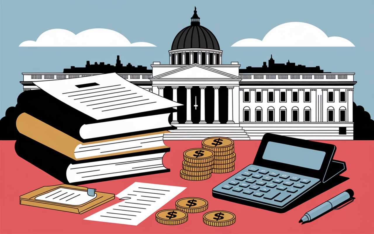 creances publiques pile dossiers calculatrice