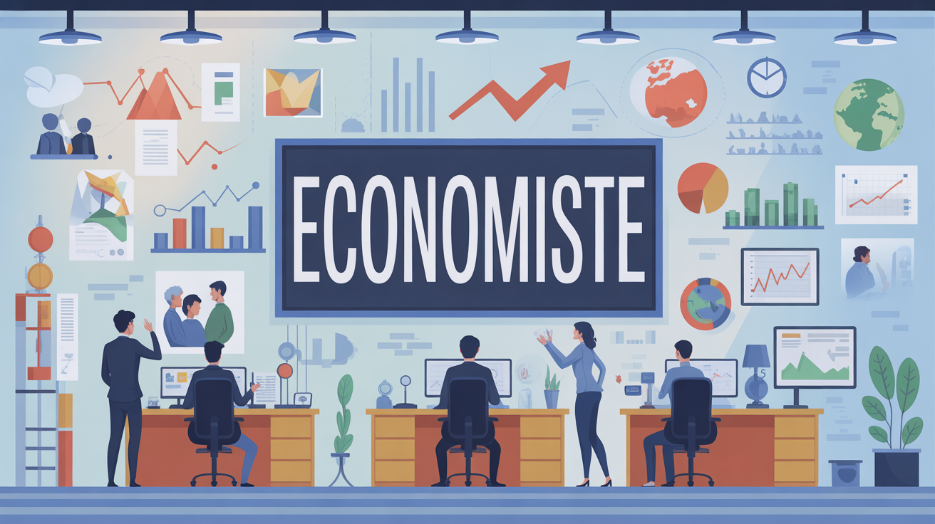 Illustration economiste bureau moderne