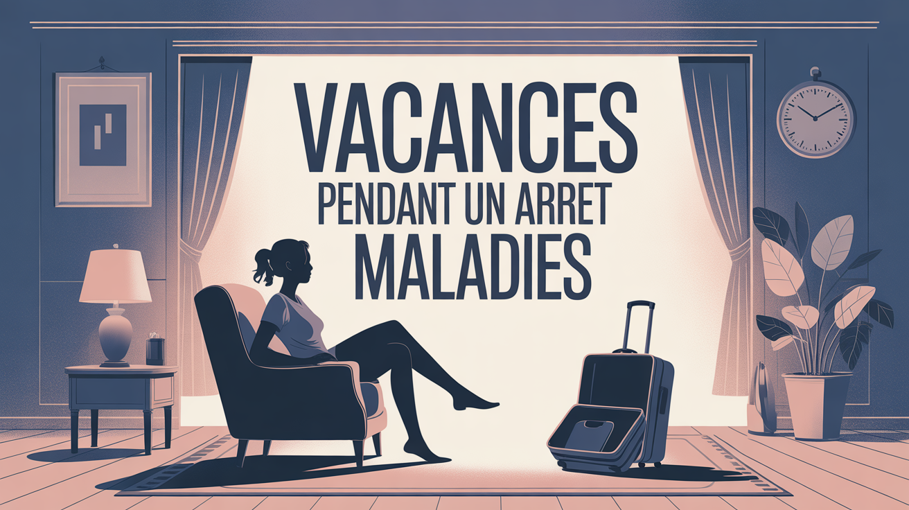 arret maladie peut on partir en vacances, personne assise en fauteuil, valise