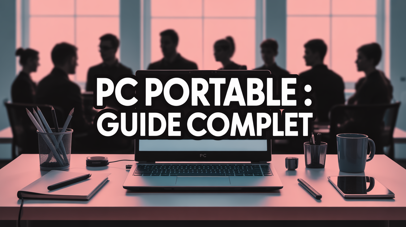 avis pc portable scene stylisee sur bureau moderne