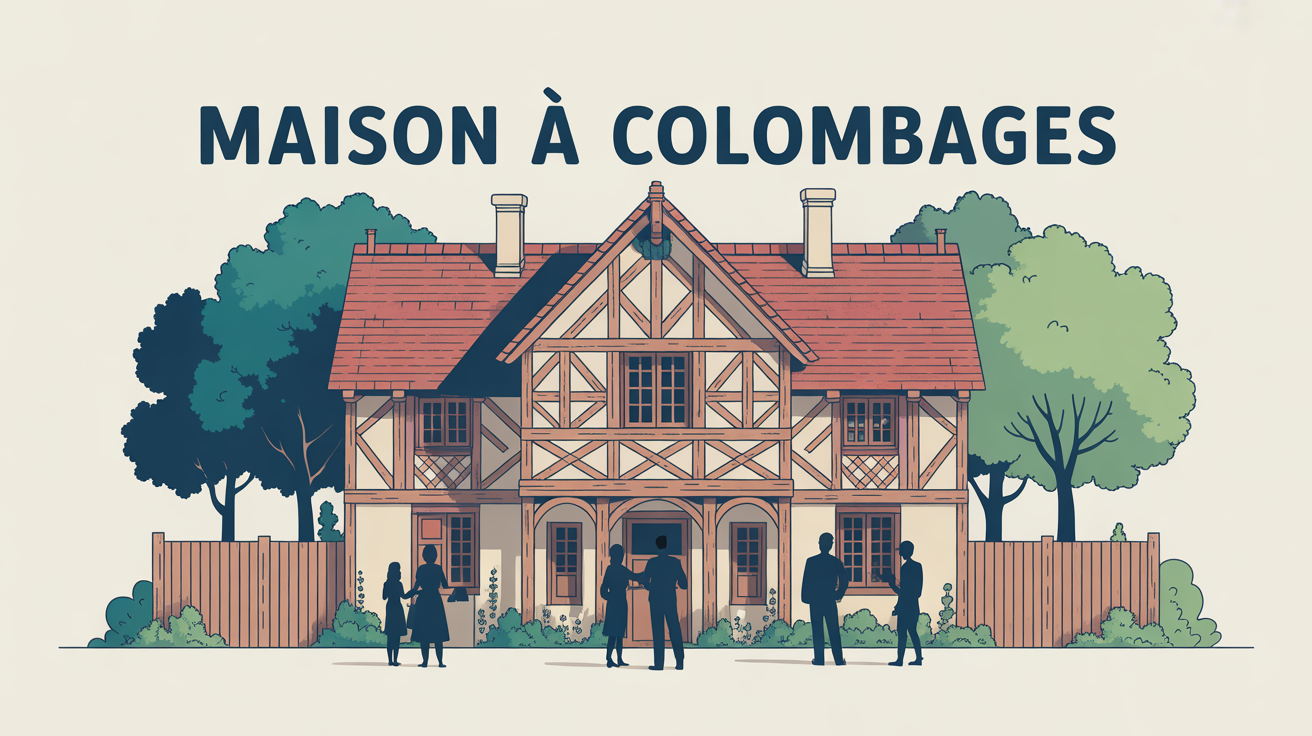 illustration colombage maison traditionnelle