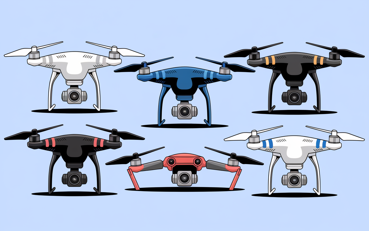 Tableau drone comparatif 2026 pictogrammes