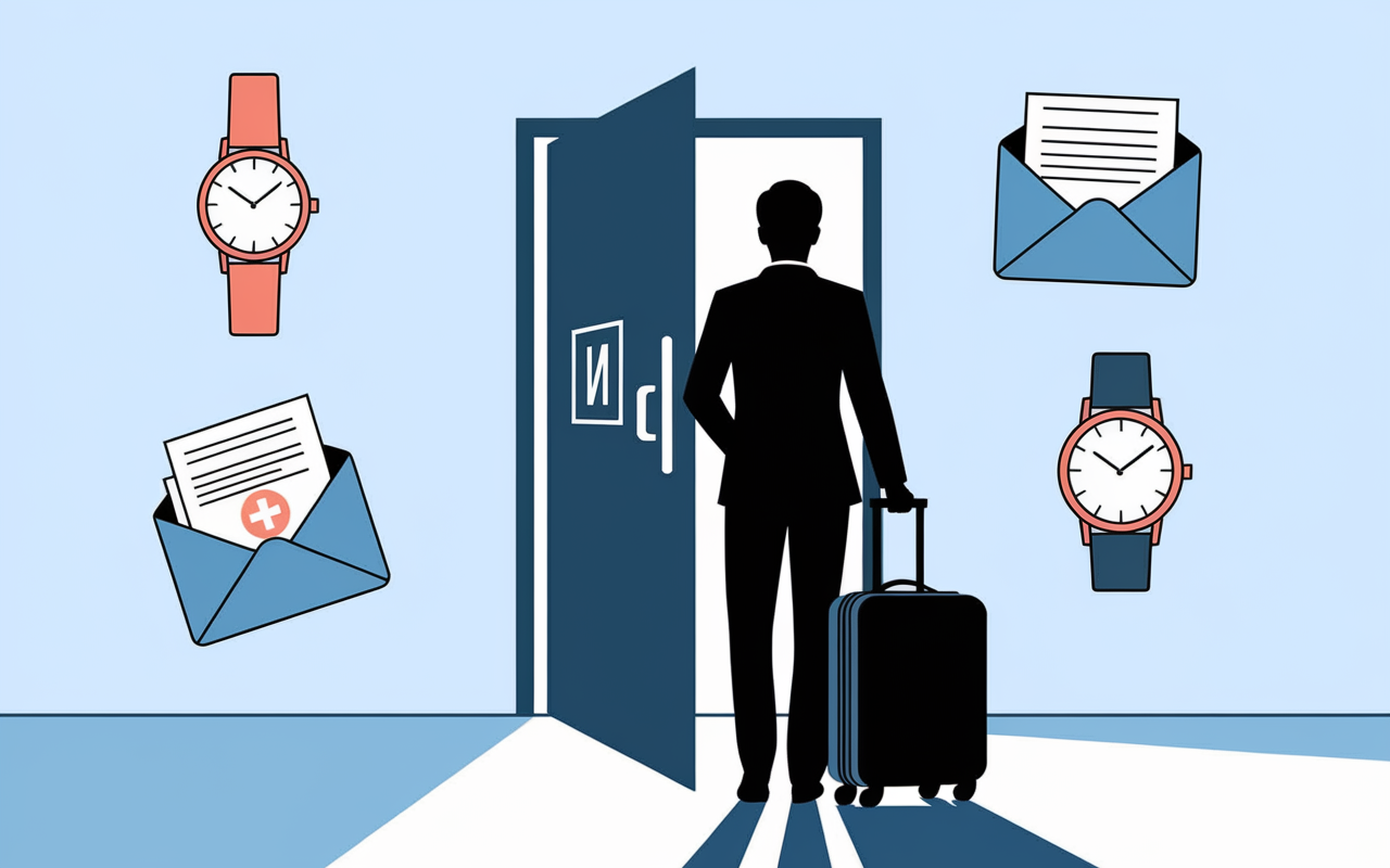 en accident de travail peut on partir en vacances valise documents horloge