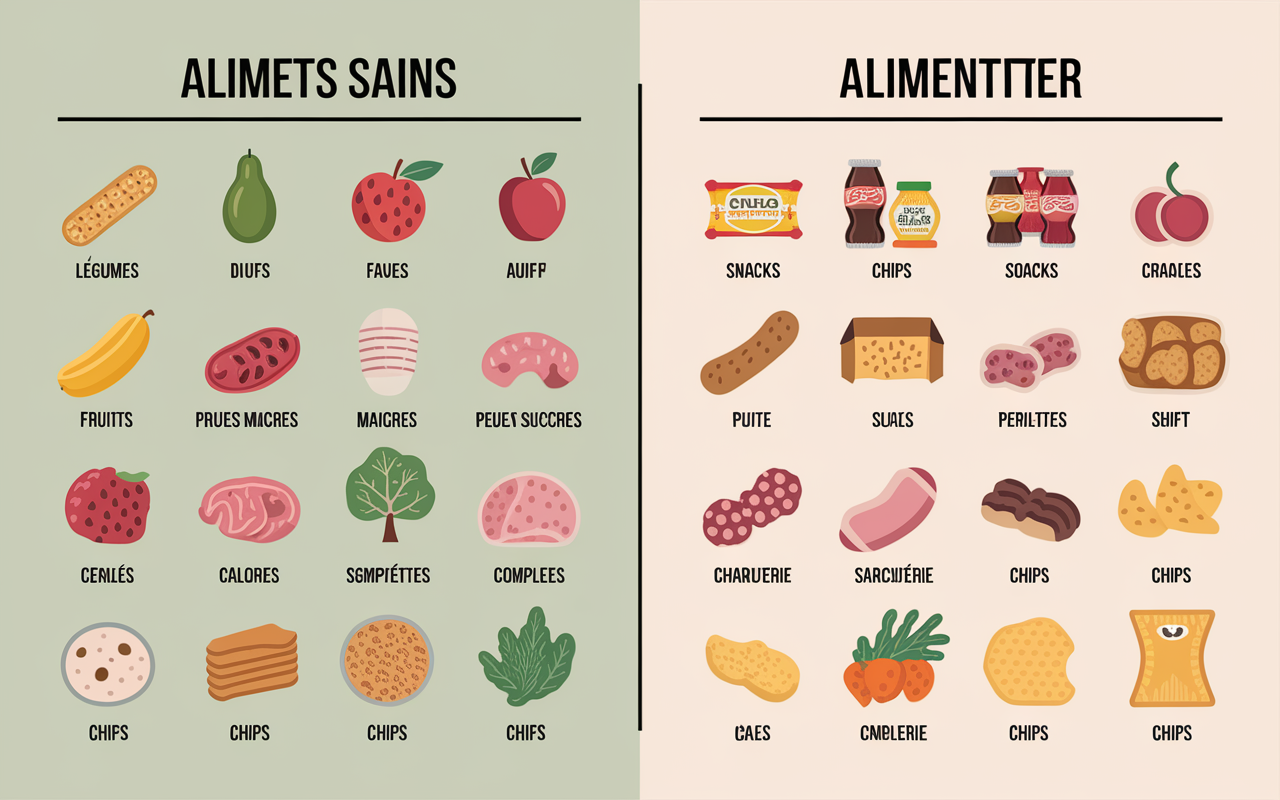 nutrition perdre du poids tableau aliments sains snacks