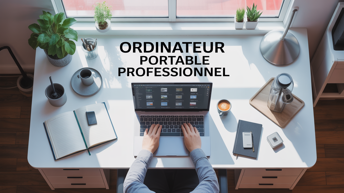 ordinateur portable pour travailler sur bureau moderne