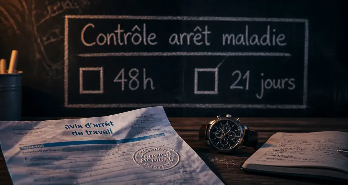 Contrôle arrêt maladie au bout de combien de temps : 48h et 21 jours
