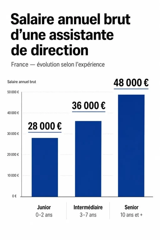 Évolution du salaire d'une assistante de direction en France selon l'expérience