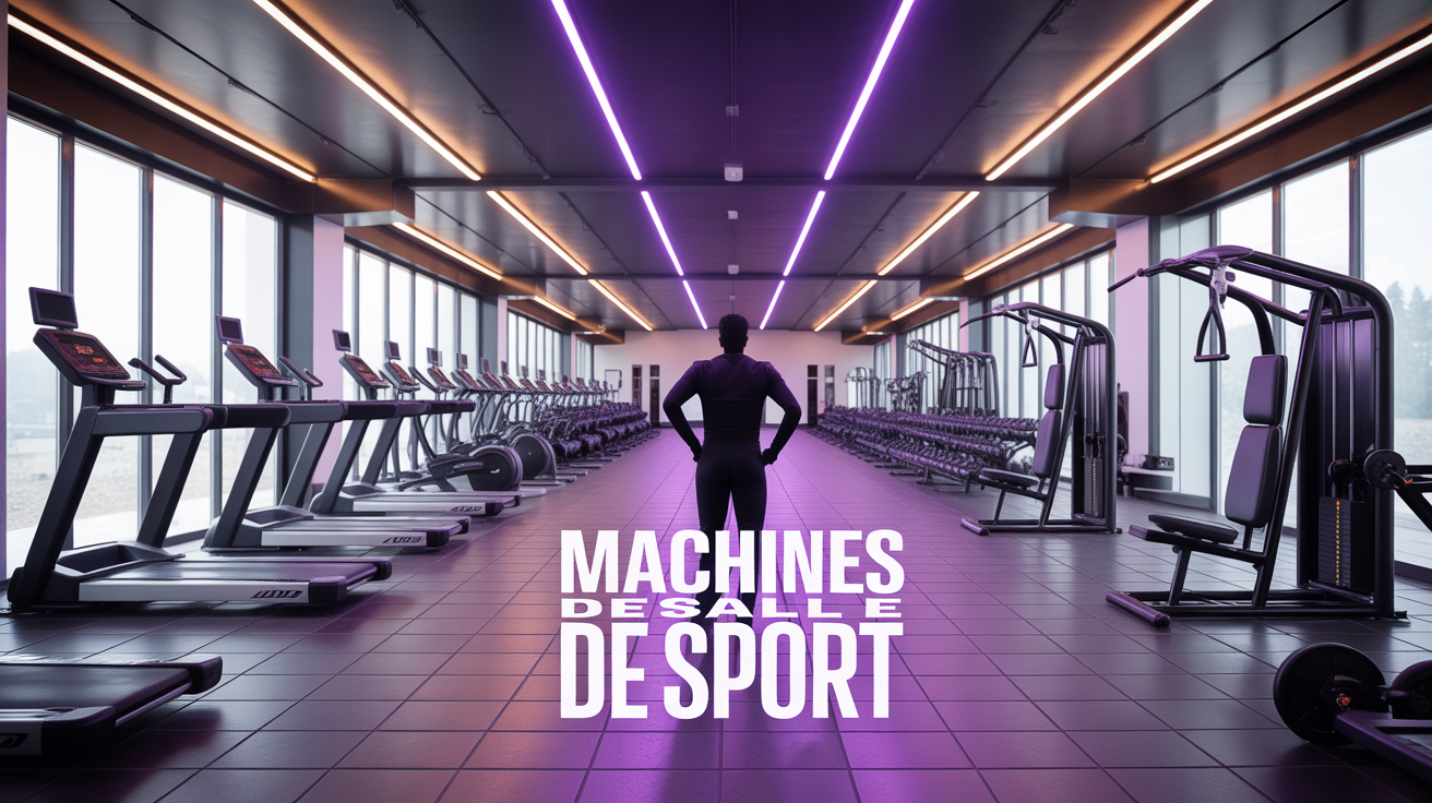 Vue stylisée machines de salle de sport en action