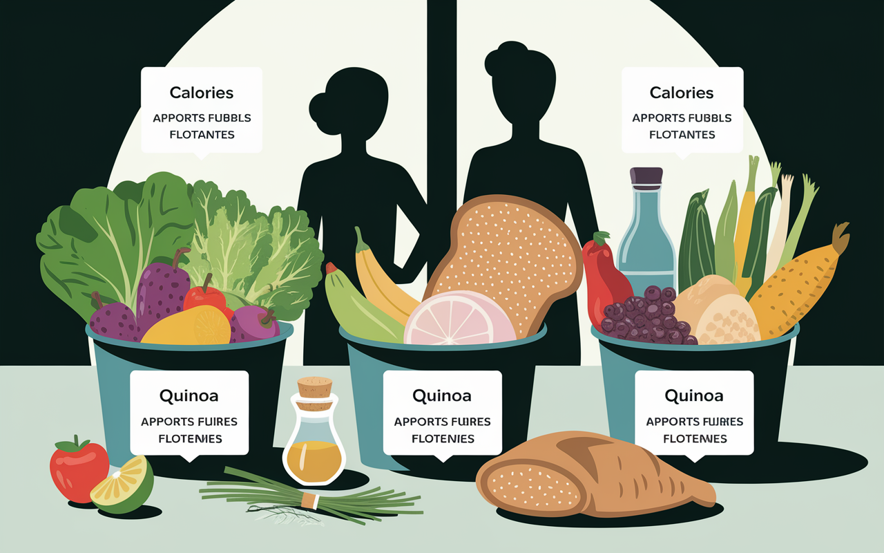 Paniers d'aliments illustrant quoi manger en regime