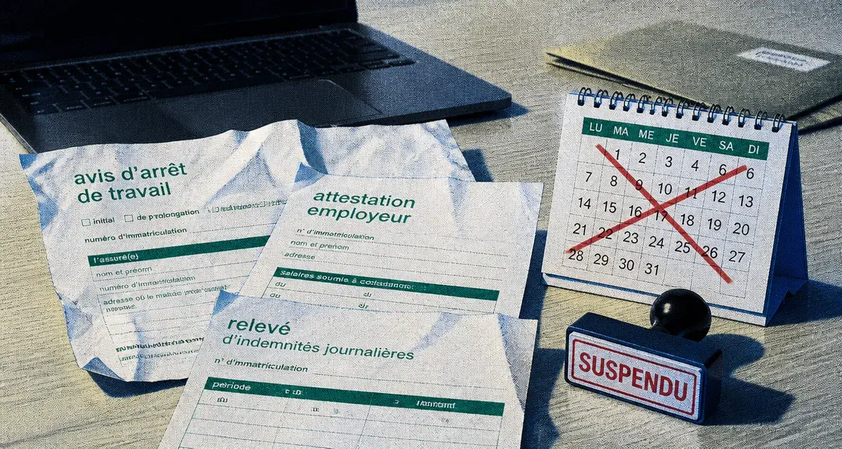 Arret maladie et chomage : ARE suspendue, IJSS versées